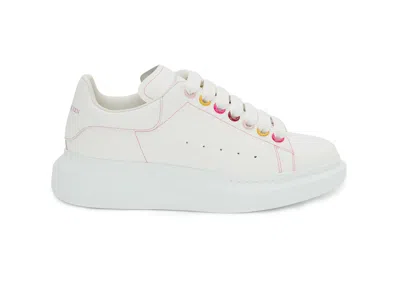 Pre-owned Alexander Mcqueen Oversized Eyelets (women's) Sneakers In White/rainbow