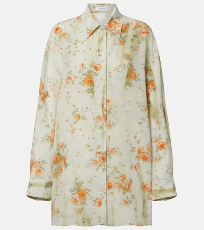 Alexander Mcqueen Oversized Floral Shirt In Neutral