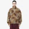 Alexander Mcqueen Shearling High-neck Sweater In Brown/light Brown