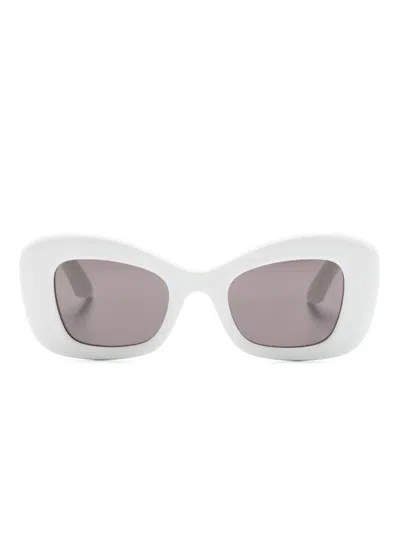 Alexander Mcqueen Oversized-frame Tinted Sunglasses In White