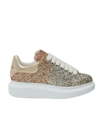 Alexander Mcqueen Oversized Glitter Chunky Sneakers In Gold
