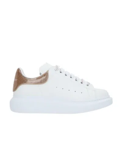 Alexander Mcqueen Oversized Glitter Low-top Sneakers In White