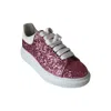 Alexander Mcqueen Oversized Glitter Sneakers Pink In Purple