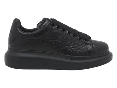 Pre-owned Alexander Mcqueen Oversized Grain Leather (women's) Sneakers In Black
