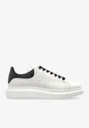Alexander Mcqueen Leather Sneakers With Contrasting Heel Tab In White