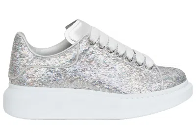 Pre-owned Alexander Mcqueen Oversized Holographics Glitter (women's) Sneakers In Silver