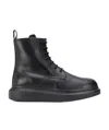 Alexander Mcqueen Oversized Lace-up Ankle Boots In Black