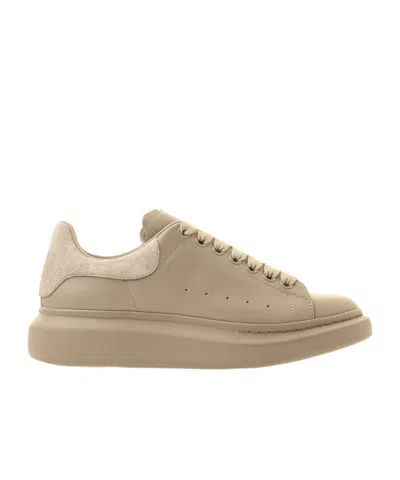 Alexander Mcqueen Oversized Lace-up Leather Sneakers In Nude