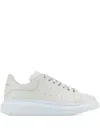 Alexander Mcqueen Chalk Leather Sneakers With Chalk Leather Heel In White