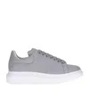 Alexander Mcqueen Leather Platform Sneakers Added Height In Gray