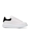 Alexander Mcqueen White Leather Sneakers With Black Suede Heel In White