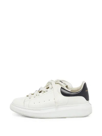 Pre-owned Alexander Mcqueen Oversized Lace-up Leather Sneakers In White