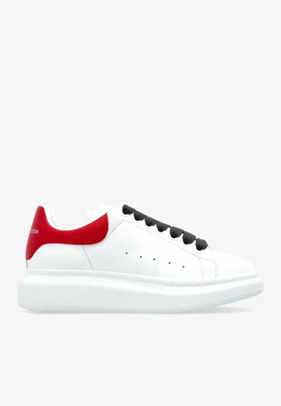 Alexander Mcqueen Oversized Leather Low-top Sneakers In White