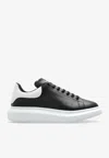 Alexander Mcqueen Larry Leather Sneakers With Logo Detail In Black