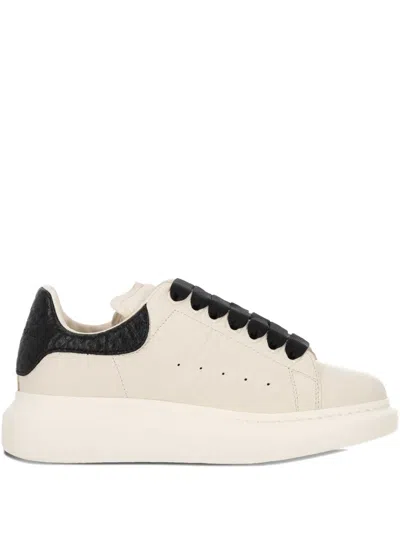 Alexander Mcqueen Oversized Leather Low-top Sneakers In Neutral
