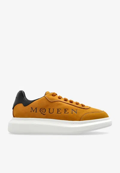Alexander Mcqueen Oversized Leather Low-top Sneakers In Orange