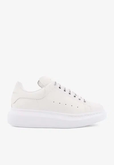 Alexander Mcqueen Oversized Leather Low-top Sneakers In White