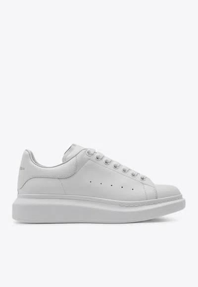Alexander Mcqueen Oversized Leather Low-top Sneakers In White
