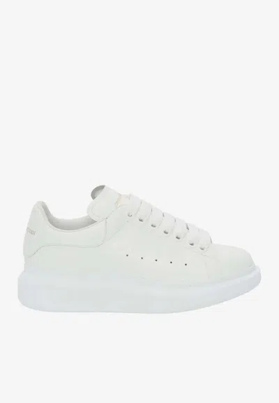 Alexander Mcqueen Oversized Leather Low-top Sneakers In White