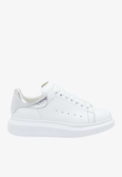 Alexander Mcqueen Oversized Leather Low-top Sneakers In White