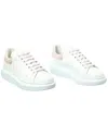 Alexander Mcqueen Women White Low Top Sneakers With Logo Lettering On Tongue And Heel In Leather Wom