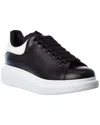 Alexander Mcqueen Leather Exaggerated-sole Sneakers In Black