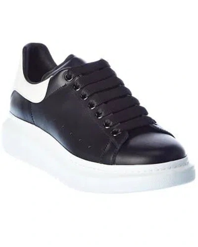 Pre-owned Alexander Mcqueen Oversized Leather Sneaker Men's Black 44.5 In White