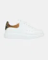 Alexander Mcqueen White Oversize Sneakers With Snake Print On The Heel In Leather Woman In White