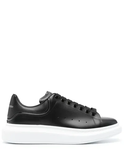 Alexander Mcqueen Oversized Leather Sneakers In Black