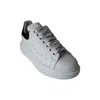 Alexander Mcqueen Oversized Leather Sneakers Black White In White