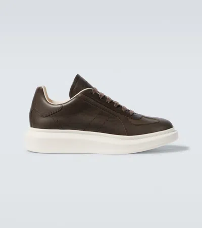 Alexander Mcqueen Oversized Leather Sneakers In Brown