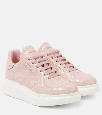 Alexander Mcqueen Multicolour Eyelet Lace Up Sneakers In Pink