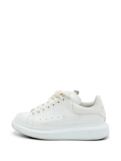 Pre-owned Alexander Mcqueen Oversized Leather Sneakers In White