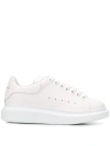 Alexander Mcqueen Oversized Leather Low-top Sneakers In White