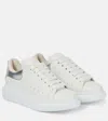 Alexander Mcqueen White Oversize Sneakers With Snake Print On The Heel In Leather Woman In White