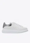Alexander Mcqueen White Oversize Sneakers With Snake Print On The Heel In Leather Woman In White