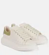 Alexander Mcqueen Oversized Textured Leather Sneakers In White