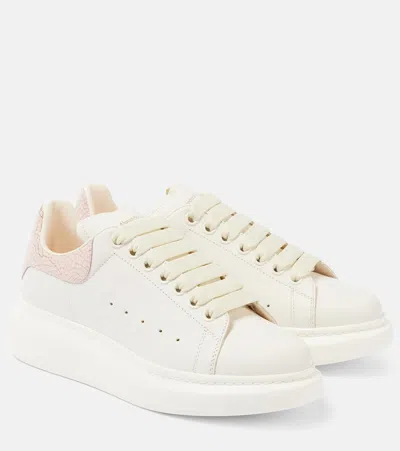 Alexander Mcqueen Oversized Leather Sneakers In White