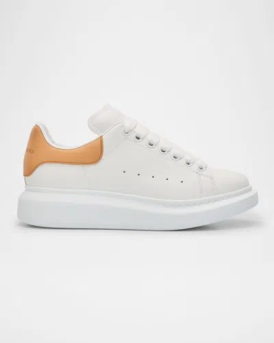 Alexander Mcqueen Oversized Leather Sneakers In White/natural
