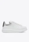 Alexander Mcqueen White Oversize Sneakers With Snake Print On The Heel In Leather Woman