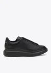 Alexander Mcqueen Black Oversize Sneakers With Logo Lettering On The Heel In Leather Man In Black