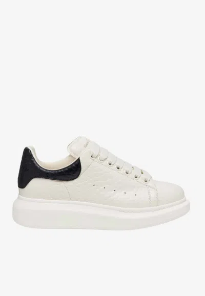 Alexander Mcqueen Black And White Low Top Sneakers With Logo Lettering On The Tongue And Contrasting Heel With Logo Le In Neutral