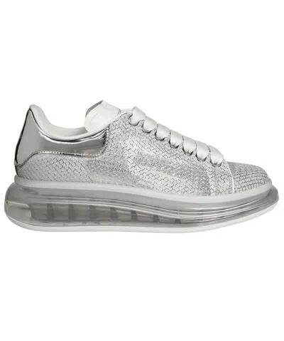 Alexander Mcqueen Oversized Mesh Panelled Sneakers In Gray