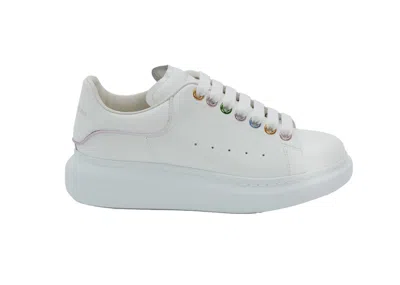 Pre-owned Alexander Mcqueen Oversized Metalic Eyelets (women's) Sneakers In White/pink