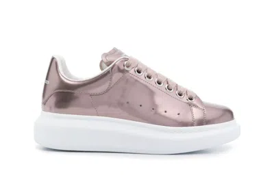 Pre-owned Alexander Mcqueen Oversized Metallic (women's) Sneakers In Pink/white