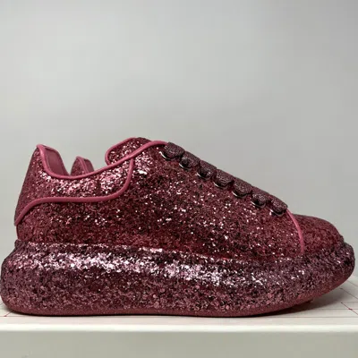 Pre-owned Alexander Mcqueen Oversized Pink Glitter Size 6 Us/ 36 Eu Women's Sneakers