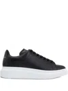 Alexander Mcqueen Oversized Platform Leather Sneakers In Black