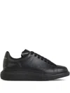 Alexander Mcqueen Black Sneakers With Logo Lettering On The Rear And Oversize Rubber Sole In Leather