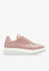 Alexander Mcqueen Oversized Retro Crackled Low-top Sneakers In Pink