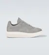 Alexander Mcqueen Oversized Retro Suede Platform Sneakers In Grey